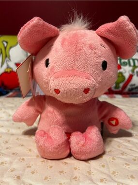 Hallmark Pink Plush Pig with Heart Nose